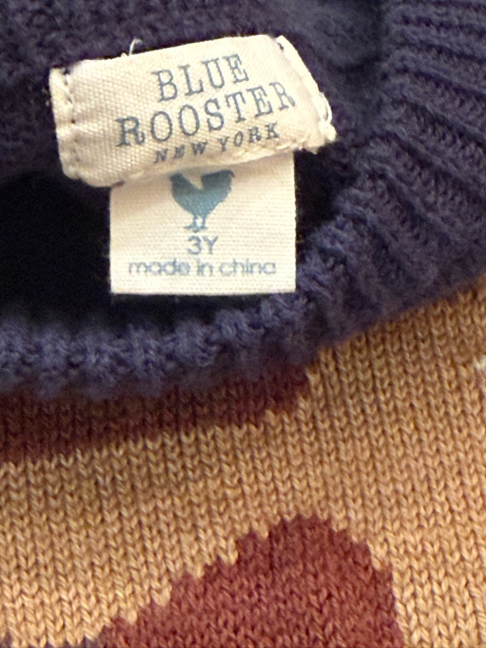 Blue Rooster Collection Navy Sweater with Dog Intarsia - Picture 3 of 4